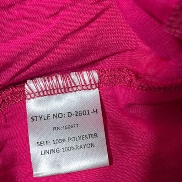 Strut & Bolt Silky Pleated Tiered Summer Dress Size M Barbie Pink - Picture 5 of 5